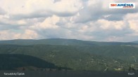 Archiv Foto Webcam Blick vom Gipfel des Tanvaldský Špičák ins Tal 14:00