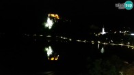 Archiv Foto Webcam Bled: Blick auf See und Burg 23:00