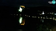 Archiv Foto Webcam Bled: Blick auf See und Burg 03:00