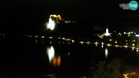Archiv Foto Webcam Bled: Blick auf See und Burg 23:00