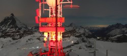 Archiv Foto Webcam Zermatt / Breuil Cervinia: Plateau Rosa 23:00