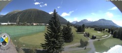 Archiv Foto Webcam Samedan: Loipe und Golfplatz 13:00