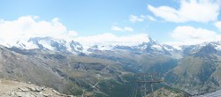 Archived image Webcam Rothorn Zermatt with Monte Rosa 13:00