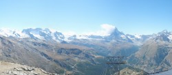 Archived image Webcam Rothorn Zermatt with Monte Rosa 13:00