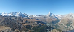Archived image Webcam Rothorn Zermatt with Monte Rosa 09:00