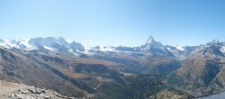 Archived image Webcam Rothorn Zermatt with Monte Rosa 13:00
