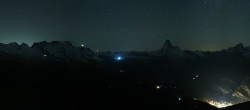 Archived image Webcam Rothorn Zermatt with Monte Rosa 23:00