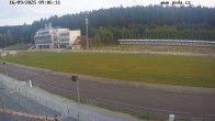 Archiv Foto Webcam Biathlon Arena Nové Město - Blick zum Schießstand 08:00