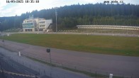 Archiv Foto Webcam Biathlon Arena Nové Město - Blick zum Schießstand 17:00