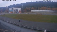 Archiv Foto Webcam Biathlon Arena Nové Město - Blick zum Schießstand 15:00