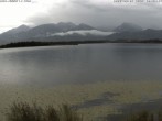 Archived image Webcam at Hopfen am See: Restaurant Fischerhütte 09:00