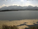 Archived image Webcam at Hopfen am See: Restaurant Fischerhütte 08:00