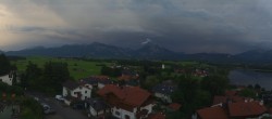 Archiv Foto Webcam Hopfensee - Blick Richtung Skigebiet Reutte-Hahnenkamm 19:00