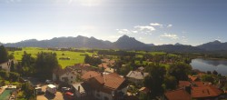 Archived image Webcam Hopfensee - View to Reutte-Hahnenkamm ski resort 09:00