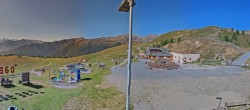 Archived image Webcam Panoramic view from mountain hut Plantapatsch in Watles (Vinschgau Valley) 09:00