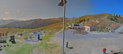 Archived image Webcam Panoramic view from mountain hut Plantapatsch in Watles (Vinschgau Valley) 11:00