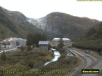 Archived image Webcam Furka Bergstrecke steam locomotive - Gletsch 08:00