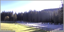 Archived image Webcam Pokljuka: Biathlon Stadium Entrance 08:00