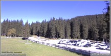 Archived image Webcam Pokljuka: Biathlon Stadium Entrance 13:00