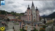 Archiv Foto Webcam Mariazell: Hauptplatz und Basilika 15:00