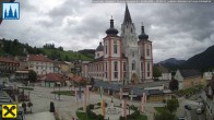 Archiv Foto Webcam Mariazell: Hauptplatz und Basilika 11:00