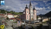 Archiv Foto Webcam Mariazell: Hauptplatz und Basilika 15:00