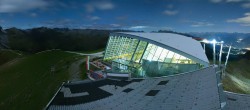 Archived image Webcam Axamer Lizum: Hoadl-Haus und Top station Olympiabahn 03:00