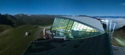 Archived image Webcam Axamer Lizum: Hoadl-Haus und Top station Olympiabahn 23:00