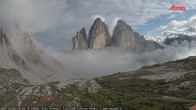 Archiv Foto Webcam Dreizinnenhütte Südtirol: Blick auf die 3 Zinnen 17:00