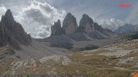 Archiv Foto Webcam Dreizinnenhütte Südtirol: Blick auf die 3 Zinnen 11:00