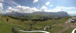 Archived image Webcam Panorama of the Alpe di Siusi from the Puflatsch mountain station 13:00