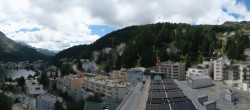 Archived image Webcam St. Moritz village II - View from Hotel Schweizerhof towards St. Moritz Bad 13:00
