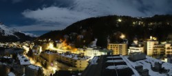 Archived image Webcam St. Moritz village II - View from Hotel Schweizerhof towards St. Moritz Bad 01:00