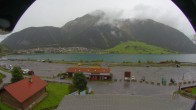 Archiv Foto Webcam Schöneben: Talstation der Bergbahn mit Blick auf Reschensee und Dorf Reschen 11:00