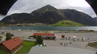 Archiv Foto Webcam Schöneben: Talstation der Bergbahn mit Blick auf Reschensee und Dorf Reschen 09:00