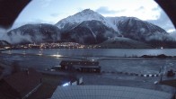 Archived image Webcam Schoeneben: Base station at lake Reschensee 05:00
