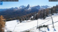 Archived image Webcam Cortina d&#39;Ampezzo: World Cup slope from Rifugio Duca d&#39;Aosta 11:00