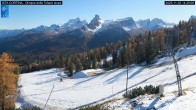 Archived image Webcam Cortina d&#39;Ampezzo: World Cup slope from Rifugio Duca d&#39;Aosta 13:00