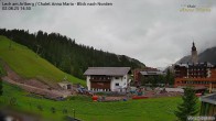 Archiv Foto Webcam Lech am Arlberg: Ausblick Chalet Anna Maria zur Piste 13:00