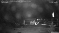 Archiv Foto Webcam Lech am Arlberg: Ausblick Chalet Anna Maria zur Piste 01:00