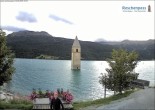 Archiv Foto Webcam Versunkener Turm im Reschensee 19:00