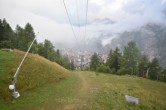 Archiv Foto Webcam Dorf Grächen - Talabfahrt 06:00